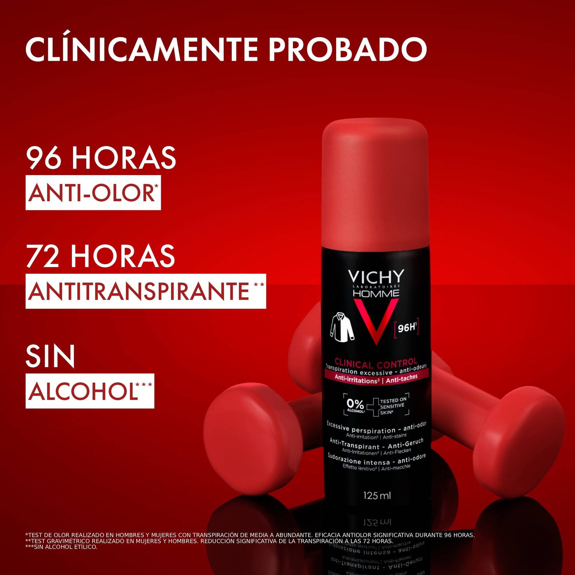 vichy homme antitranspirante hombre clinical control spray