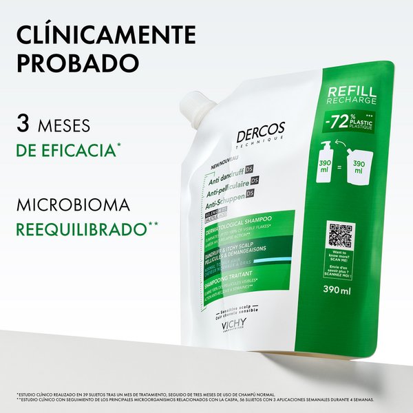 DERCOS Recarga de Champú DS Anticaspa Cabello Normal a Graso