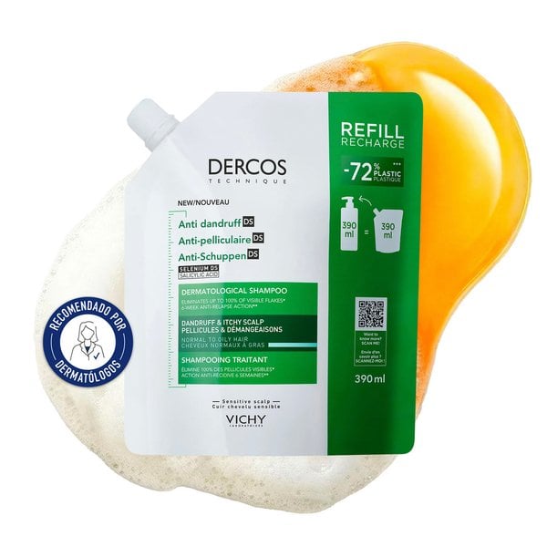 DERCOS Recarga de Champú DS Anticaspa Cabello Normal a Graso