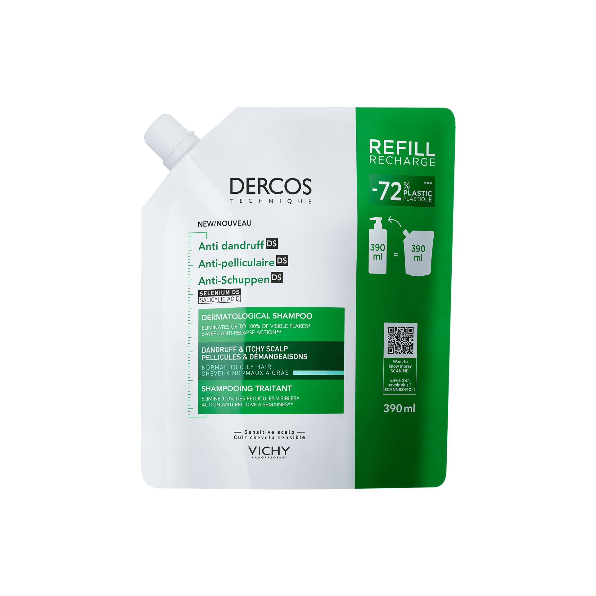 DERCOS ANTI-DANDRUFF DS SHAMPOO REFILL NORMAL TO OILY HAIR