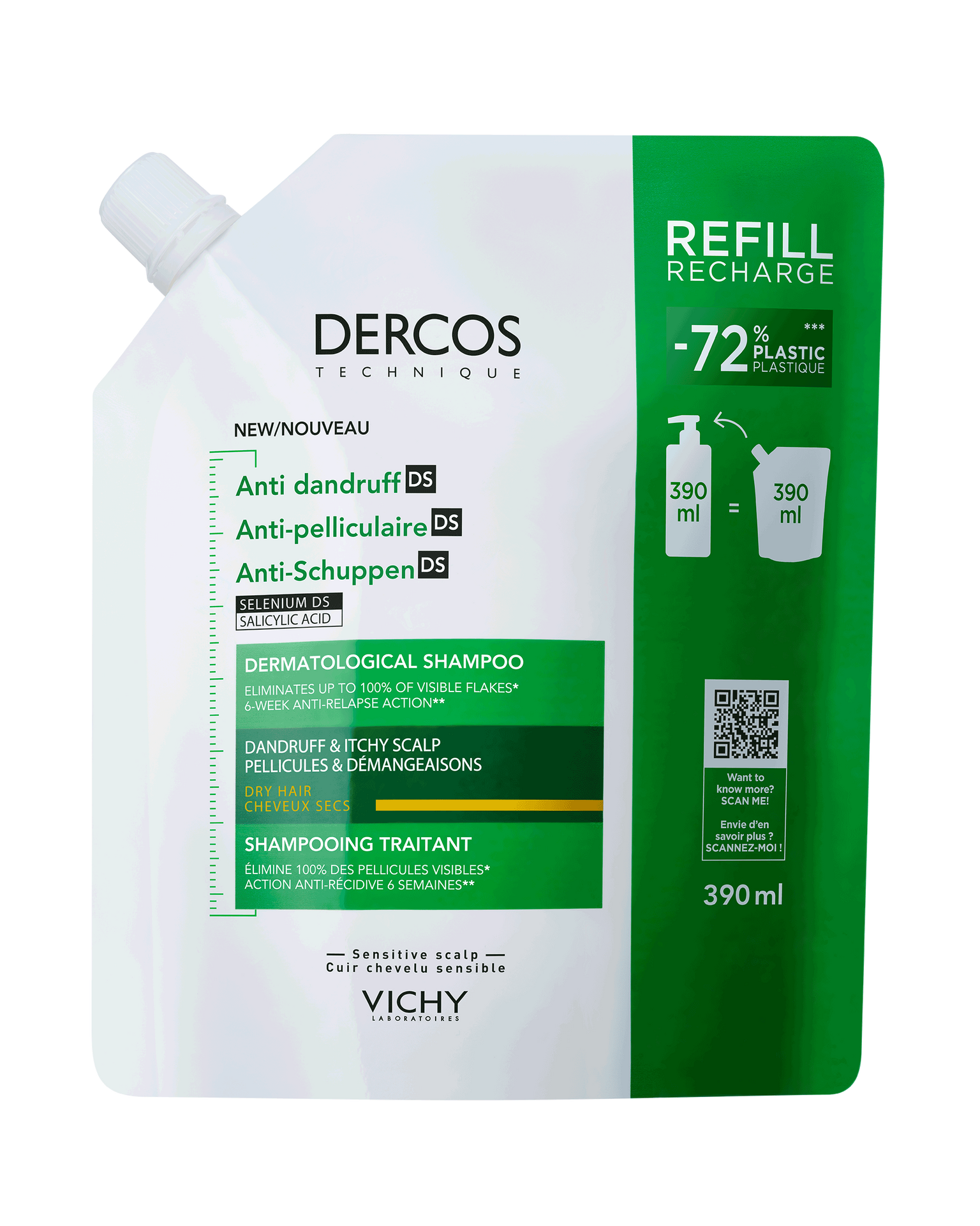 DERCOS - ANTI-DANDRUFF DS SHAMPOO REFILL - DRY HAIR